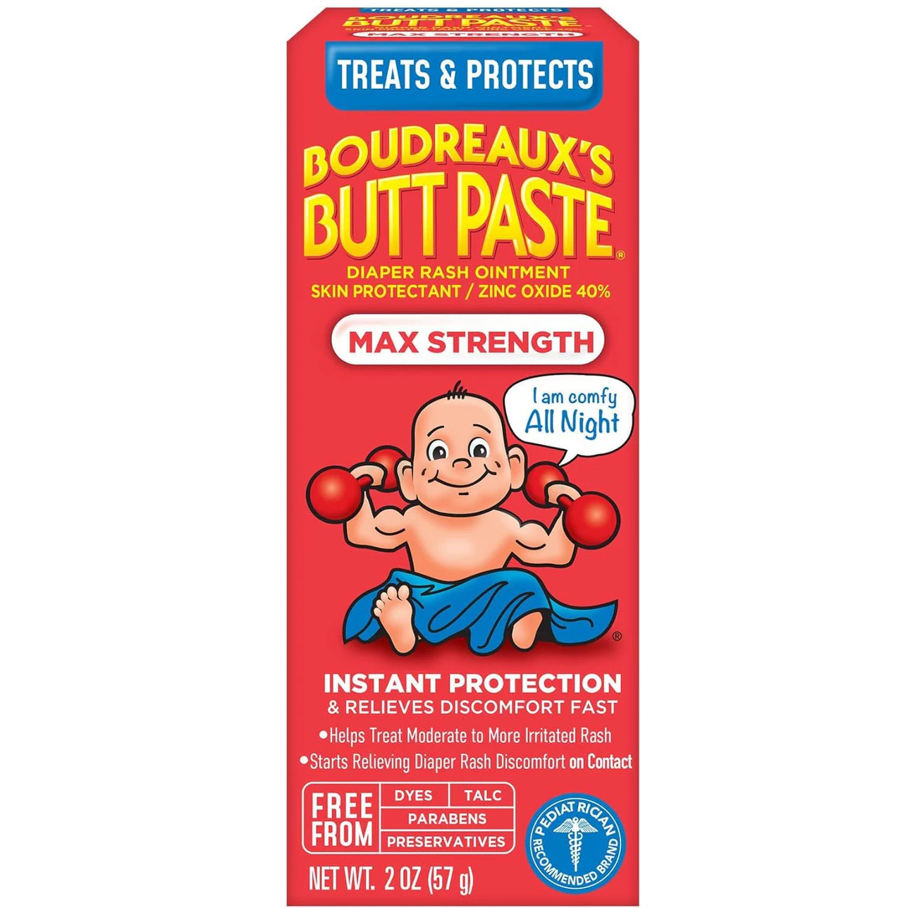 Boudreauxs Maximum Strength Butt Paste Diaper Rash Ointment, 2 Oz